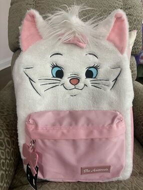 NEW Disney Aristocats Marie Plush Cat Backpack Hard to Find! NWT!